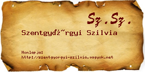 Szentgyörgyi Szilvia névjegykártya