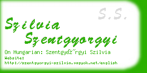 szilvia szentgyorgyi business card